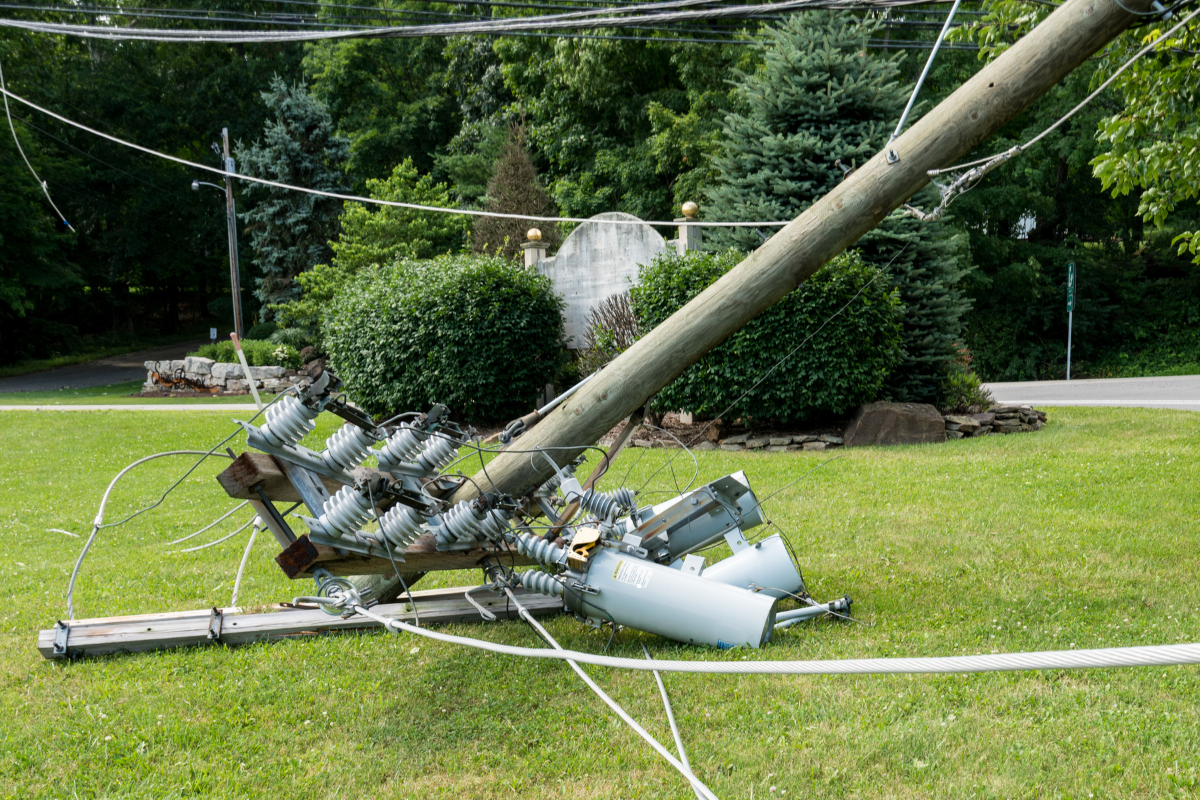 down power line from major hurricane winds for CK electric Generator blog